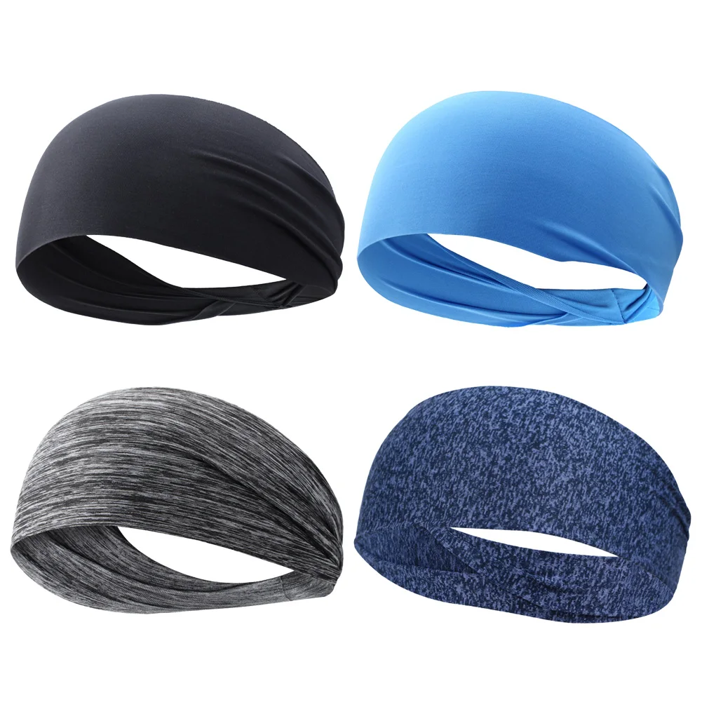 

Elastic Headband Quick Dry Sweat Absorption Headdress Anti-slip Sports Hairband Breathable for Yoga Running Biking