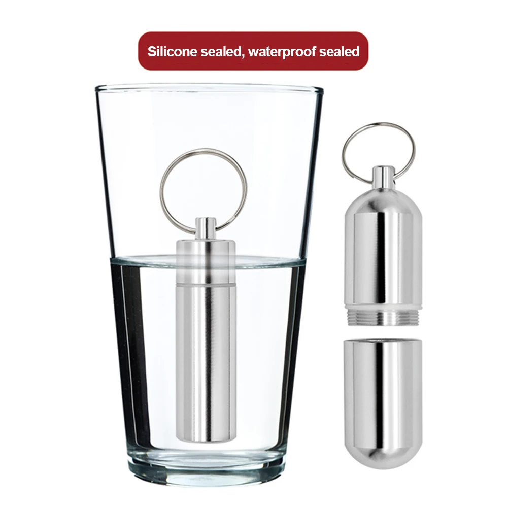 1-3PCS Mini Portable Aluminium Pill Case Keychain Outdoor Pocket Pill Box Container Carry Bottle Case Protection Box Outdoor