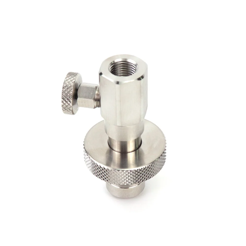 Diving Scba Fill Station Adapter DIN G5/8-14 to Female 1/4BSP Charging Connector With Bleed Valve Rated 300Bar