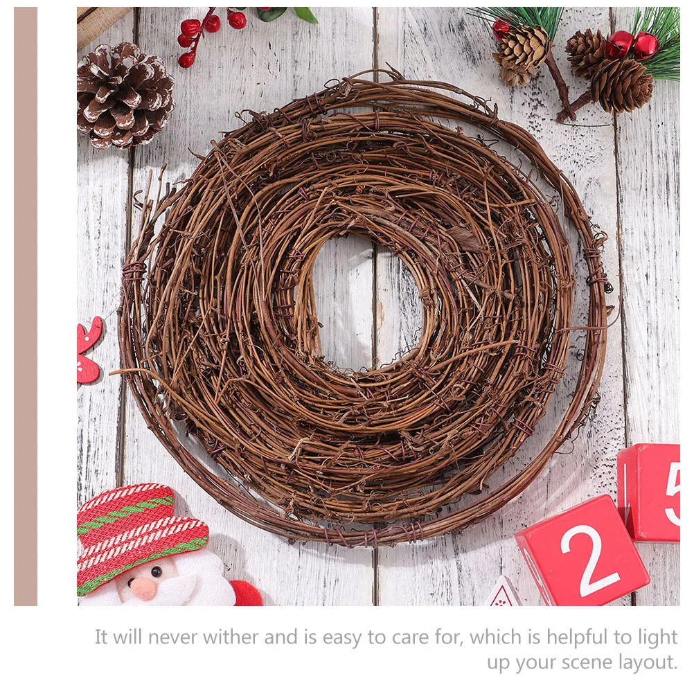 

2Pcs DIY Rattan Wreath Material Natural Twig Vine for Handmade Crafts Decor Hanging Garland Bedroom Living Room Balcony Use