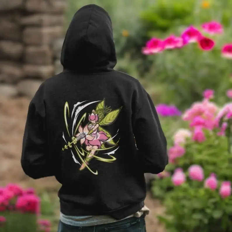 Lilimon's Flower cannon Hoodie: Digimon Elegance in Every Petal.