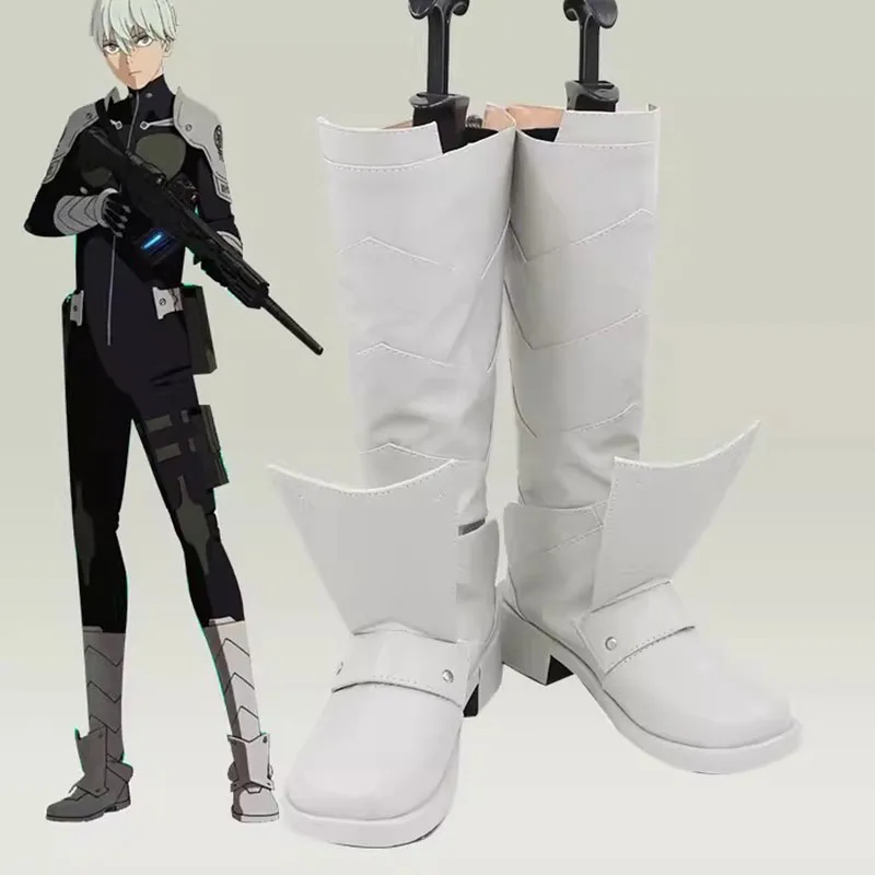 

Anime Kaiju No 8 Kafuka Hibino Cosplay Shoes White Long Boots for Disguise Leather Boots Halloween Costumes Accessories Custom