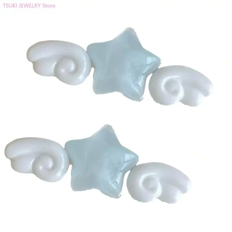 62KE Adorable Duckbill Star Wing Hair Clip Teens Girls Hairpins For Thin Hair Spring Summer Styling With Soft Wing