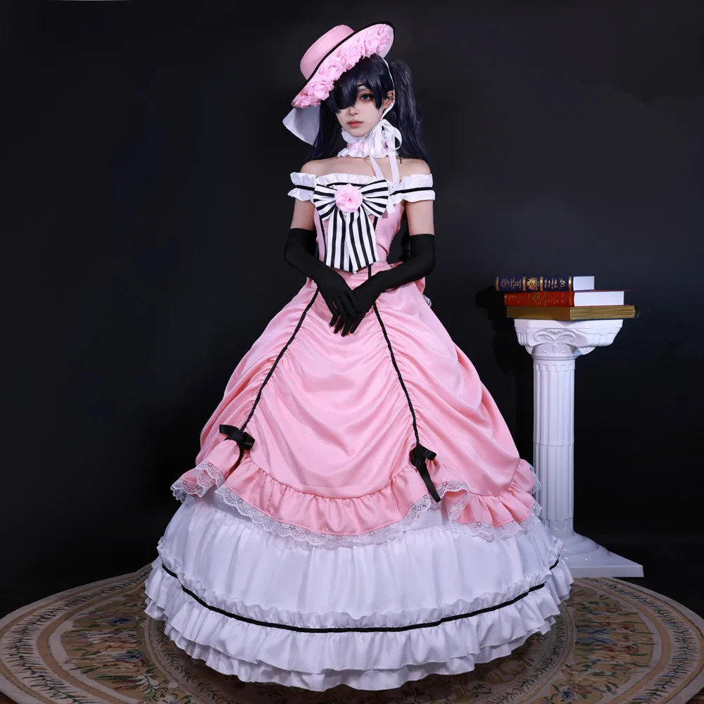 Ciel Phantomhive gaun Fashion kostum Cosplay Anime Black Butler wanita permainan peran kostum pakaian untuk anak perempuan ukuran XS-3XL 2024