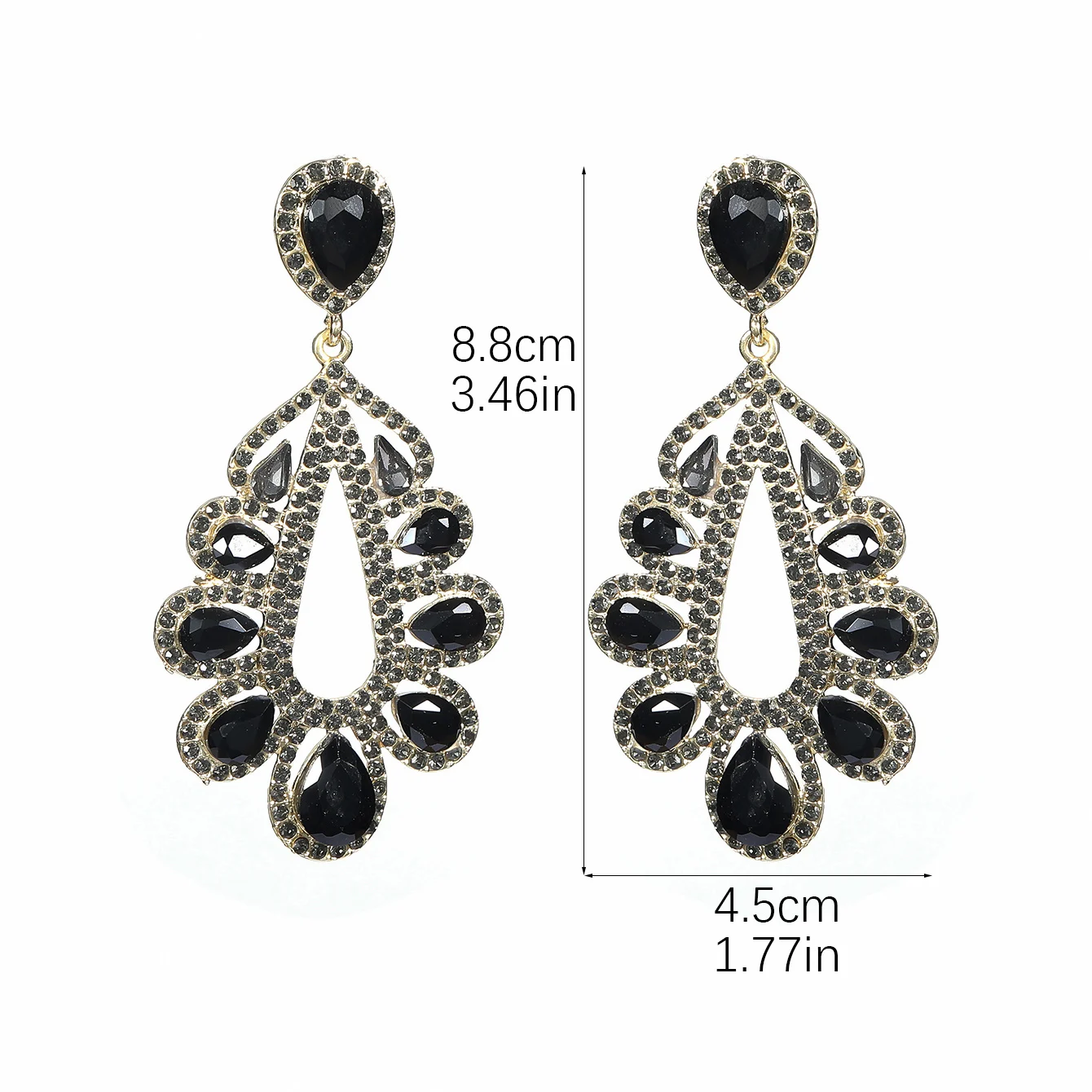 Vintage Rhinestone Statement Earrings for Women Fashion Bling Colorful Crystal Cluster Drop Dangle Earrings