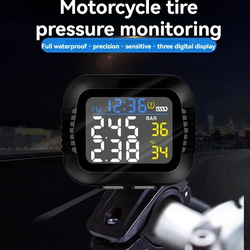 Motorcycle Tire Pressure Monitor Motorcycle Electric Bicycle Two-wheel Wireless High Precision Pressure Detection External