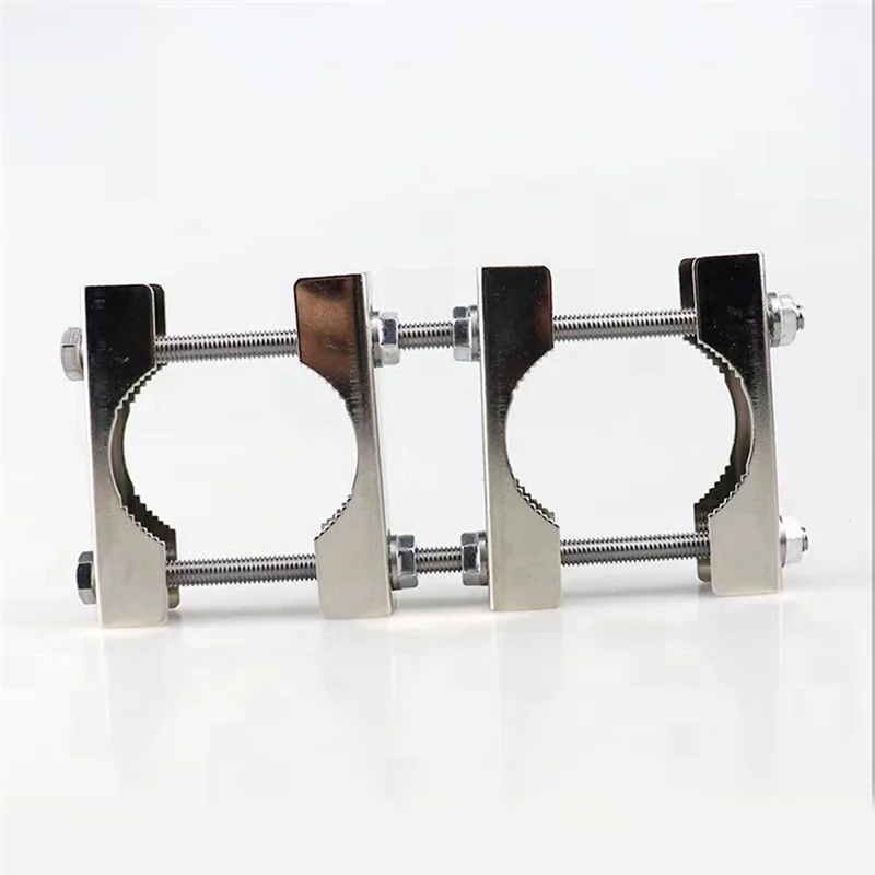 A84G-Double Antenna Mast Clamp Kit Fortv CB Ham Flag Post V Jaw Block Tomast Clamp Mounting Bracket Holder