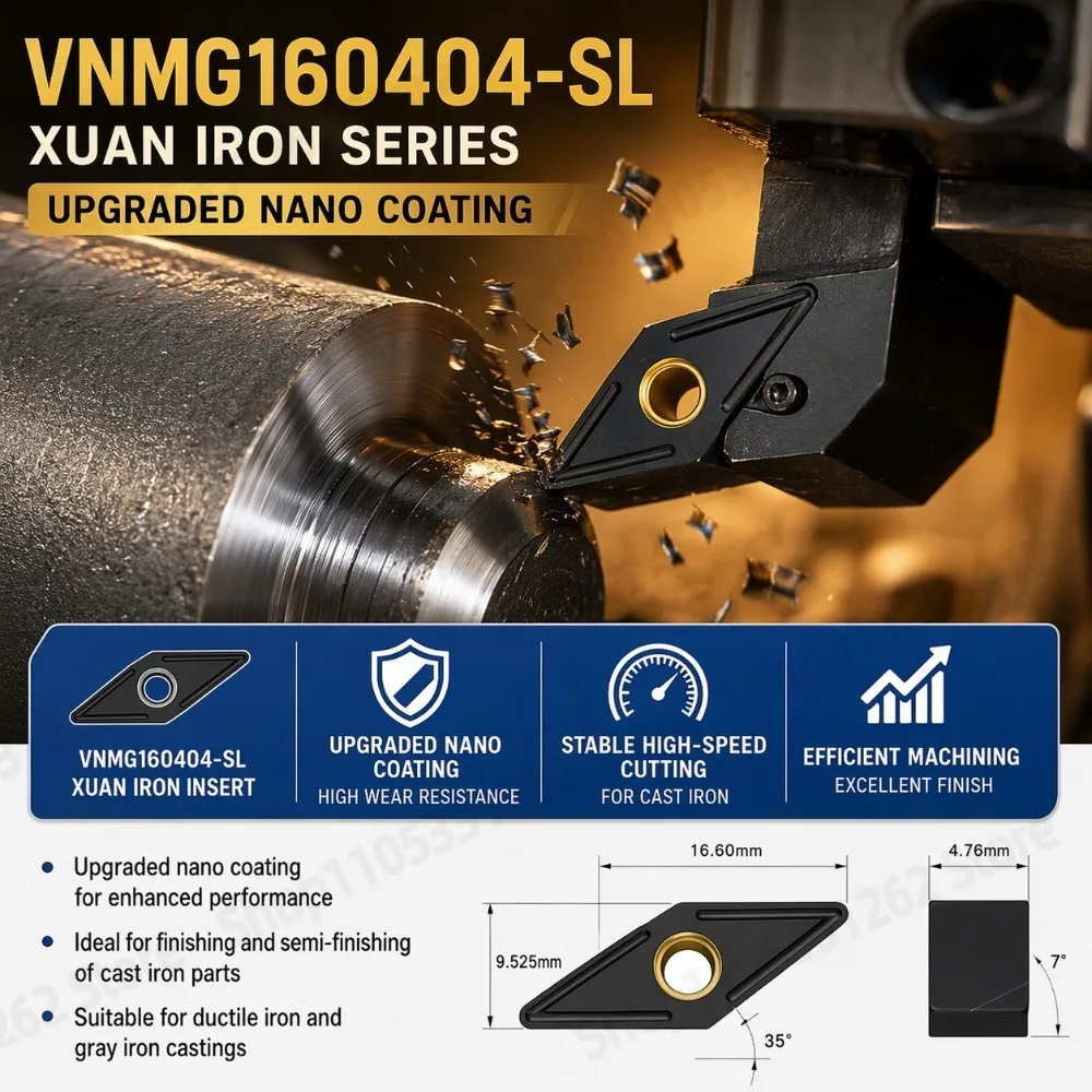 VNMG160404-SL VNMG160408-SL VNMG160412-SL Turning Tools CNC Lathe Cutter Blade Plate Cutter
