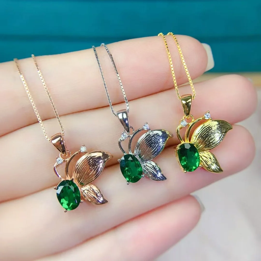 

Vibrant Diopside Stone Silver Necklace Premium S925 Pendant Women Fashionable Jewelry Mesmerizing Graceful Gift