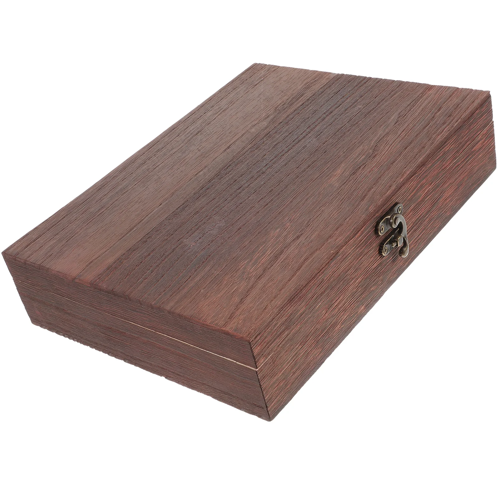 

Retro Wooden Storage Box Dust Proof Jewelry Container Flip Lid Case Practical Home Office Organizing Solution Decorative