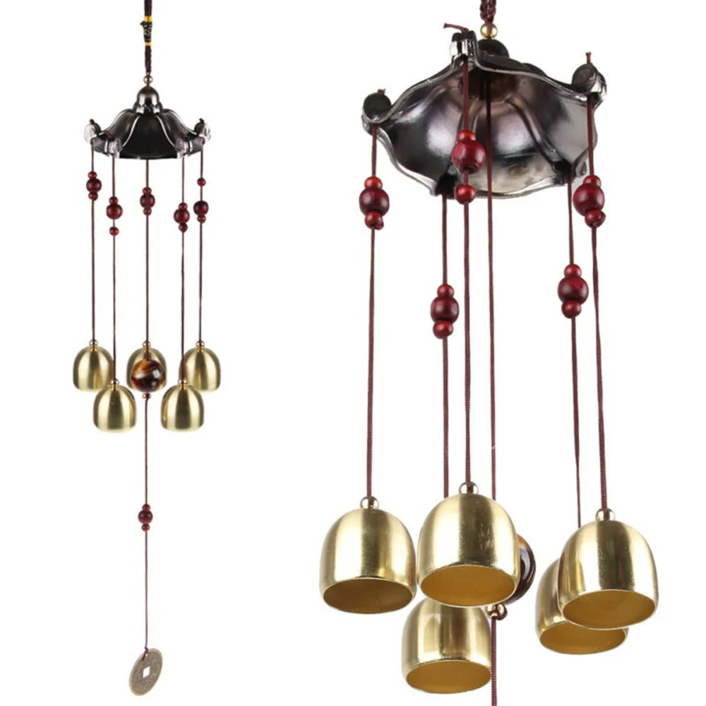 5 Copper Wind Chime Bells Decor Garden Yard Gifts Hanging Metal Outdoor WindChimes 2020 New High Quality 5 Copper