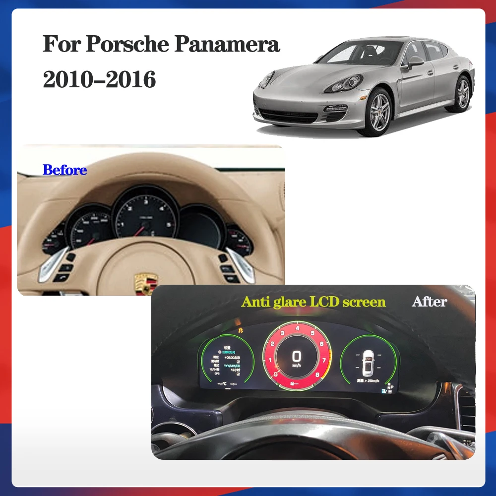 For Porsche Panamera 2010-2016 Digital Cluster LCD Dashboard Player Cockpit Virtual Instrument  speedometer Carplay