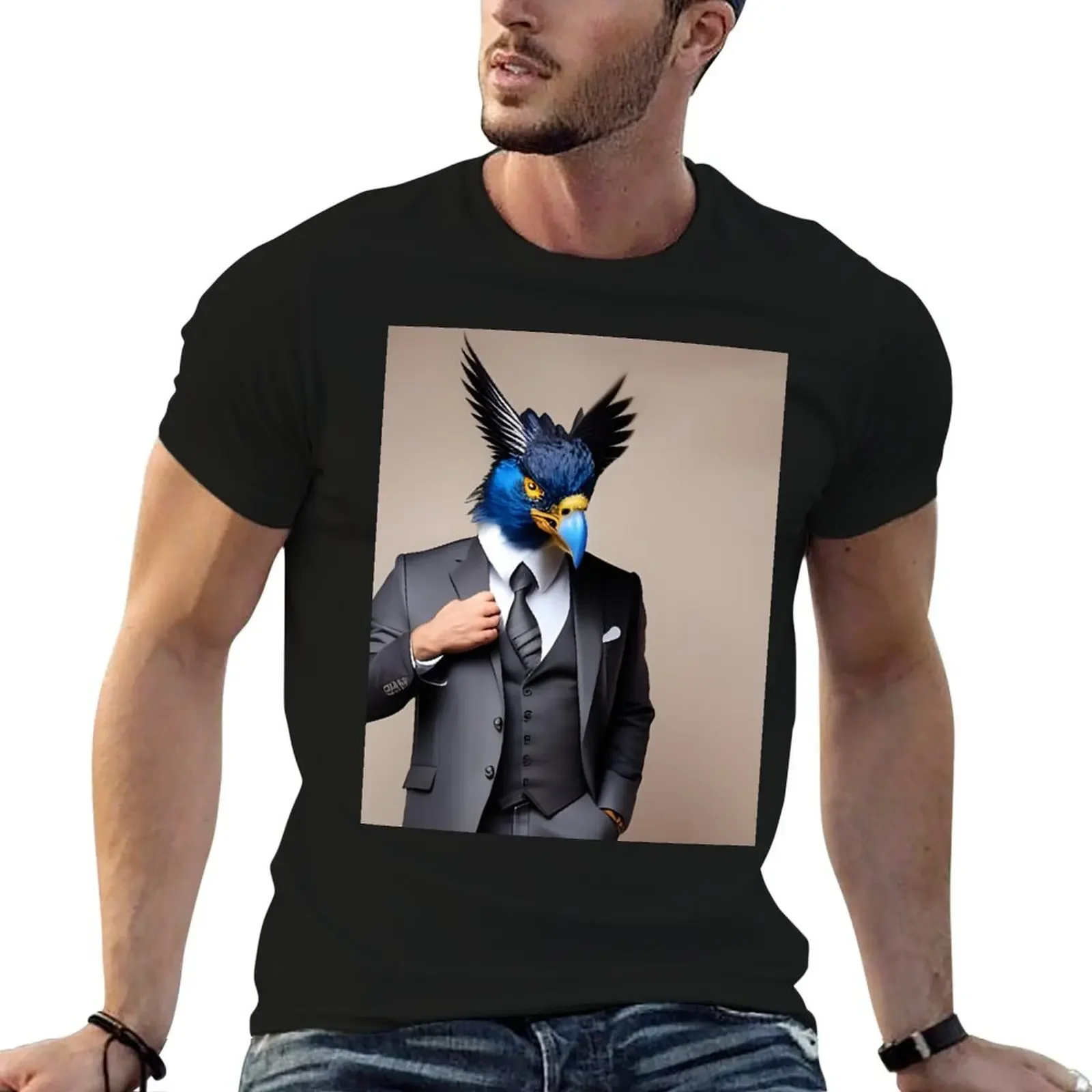 Animals in Clothes, Pet Portrait, Animal in Suit, Animal Head Human Body T-Shirt essential t shirt anime stuff t shirt men