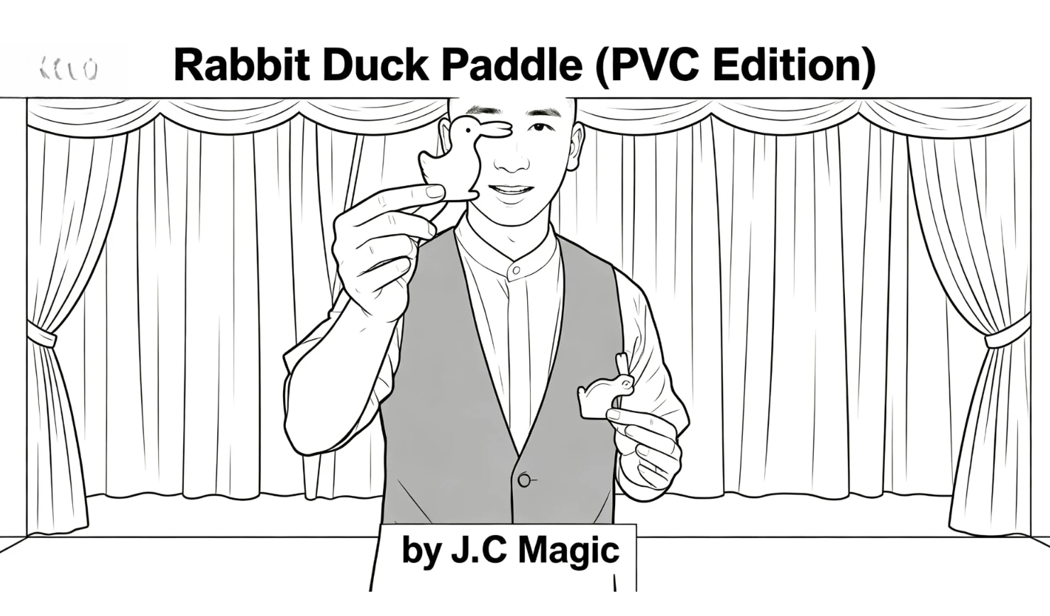 Rabbit Duck Paddle PVC Magic Trick Rabbit Changes To Duck Visual Transformation Close Up Magic Illusion Gimmick Prop Easy Funny