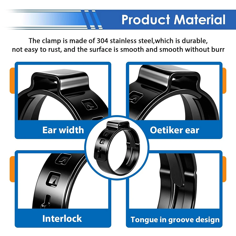 

Набор из 62 зажимов для шлангов (одинарные), изготовленных из нержавеющей стали 304, для ремонта автомобилей, обслуживания сантехники и промышленного применения