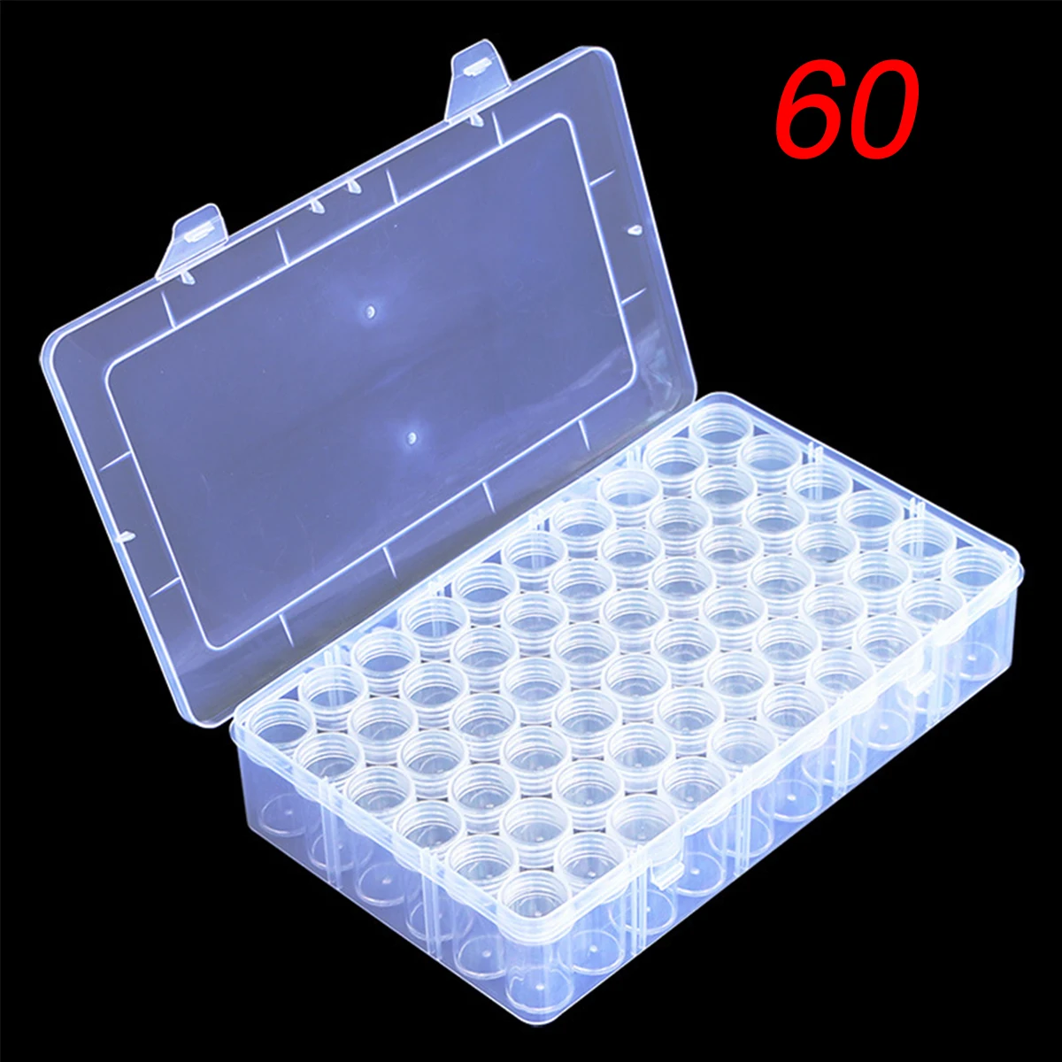 

60 Bottles Diamond Painting Container Case Stickers Labels Stickers Beads Storage Box Organizer Tools