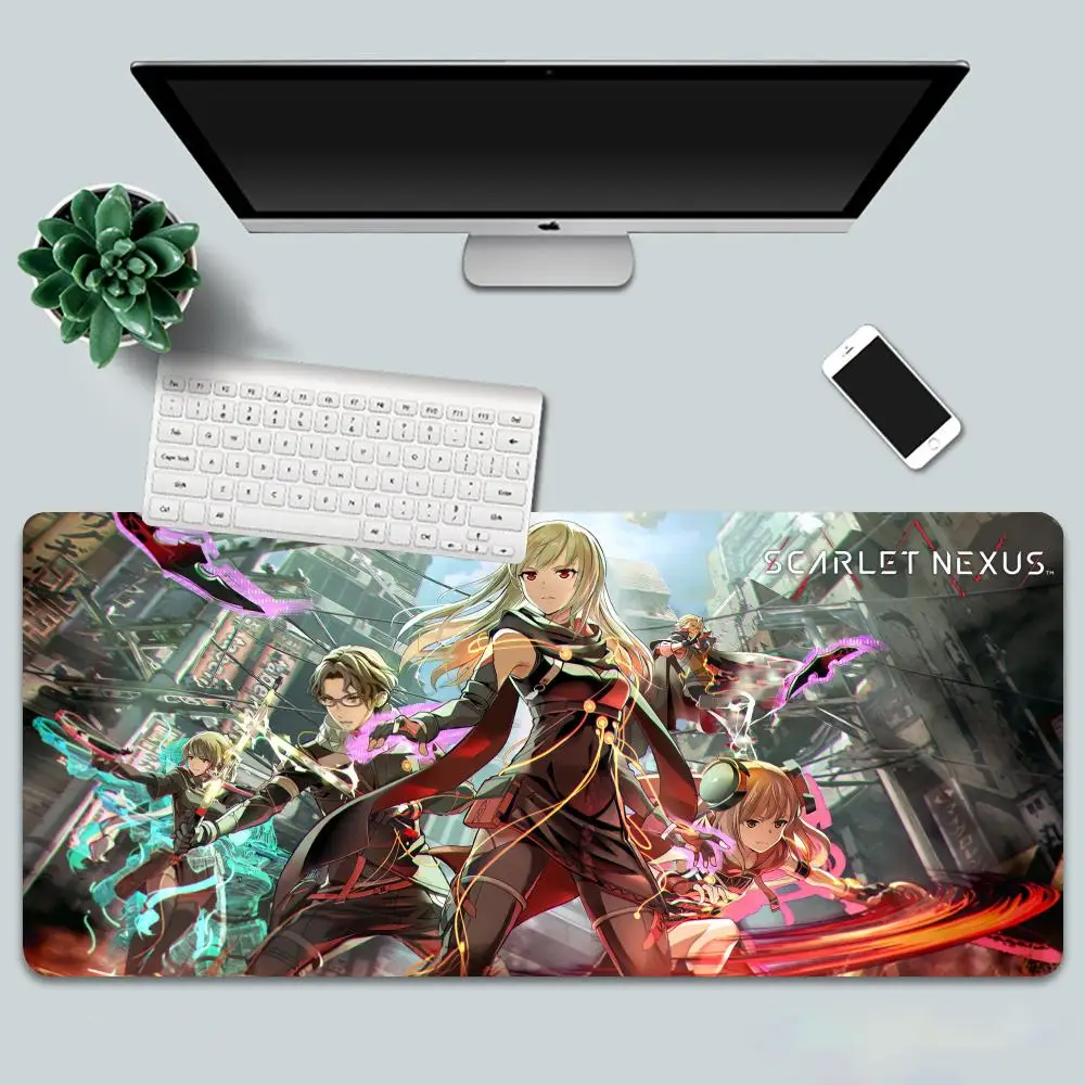 Action-adventure video game Scarlet Nexus Mouse Pad Non-Slip Rubber Edge locking gaming mousepads Game play mats mouse pad gamer