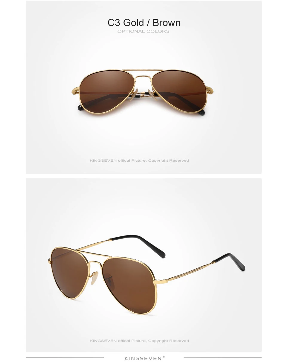 KINGSEVEN Pilot Männer Sonnenbrille Polarisierte Legierung Rahmen UV400 Gläser Frauen Retro Luxus Männlich Weiblich Fahren Kausalen Sommer Brillen – Detail 8
