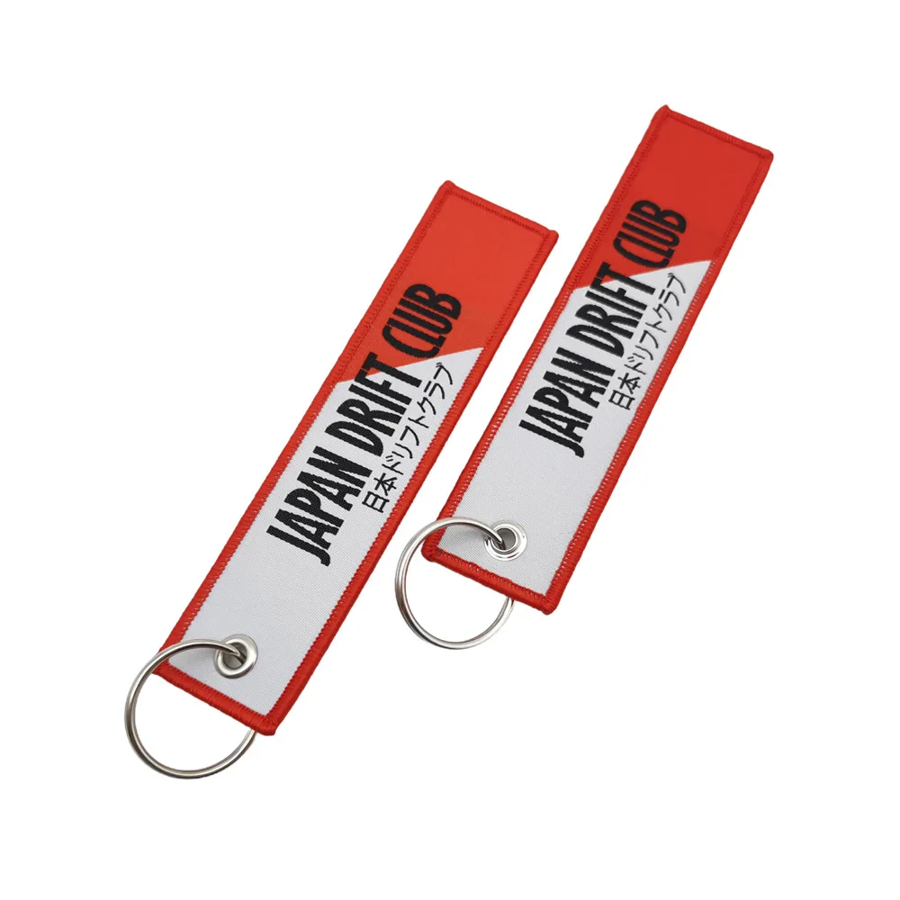JDM التطريز كيرينغ سيارة المفاتيح مفتاح العلامة الحبل هدية بطيئة سيارة نادي سباق اليابان الانجراف نادي دراجة نارية مفتاح ملحقات السلسلة