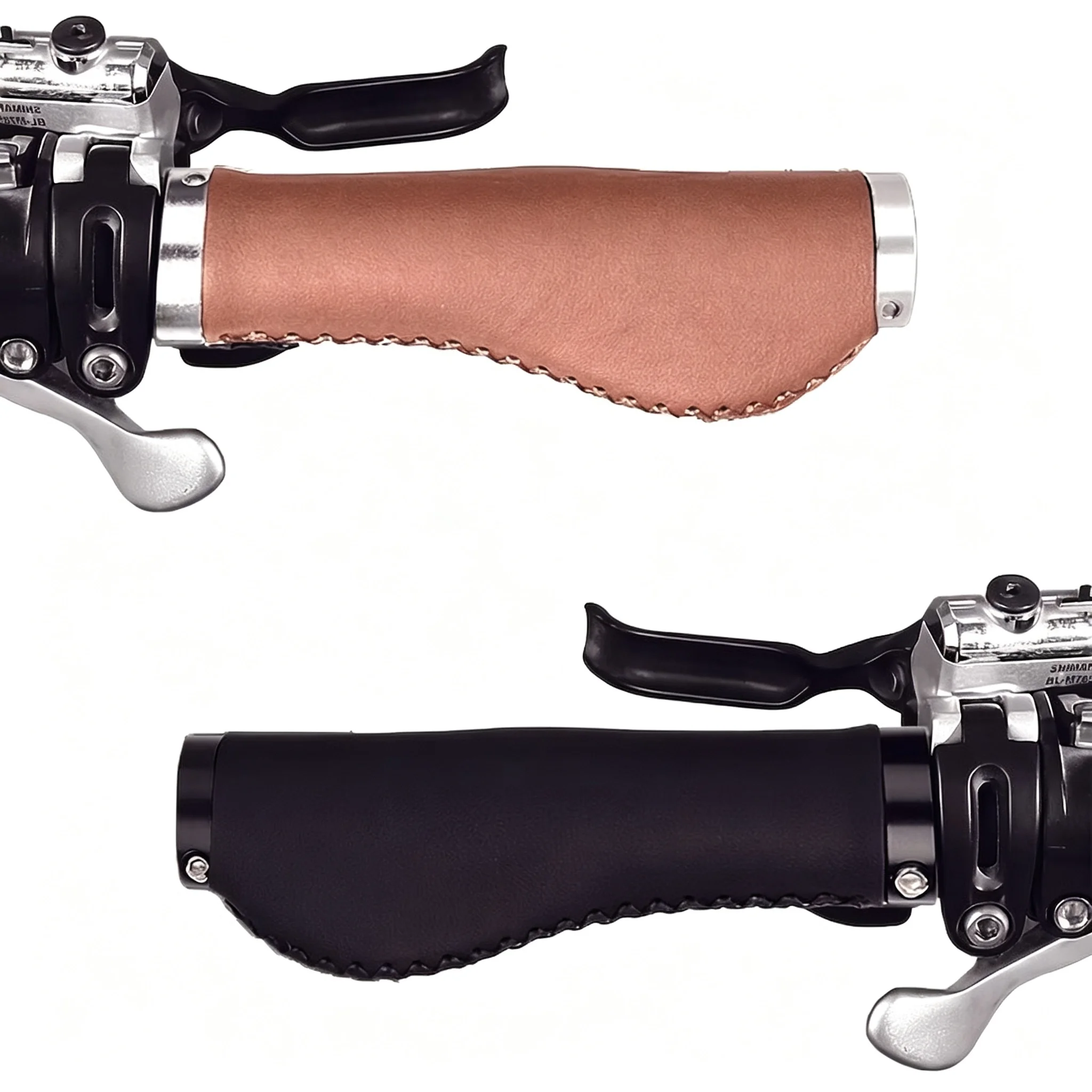 Anti-Slip Ergonomic Design for Mountain Bike MTB Bicycle Leather Handlebar Grips Outdoor Cycling Wear-resistant Bike Accessories