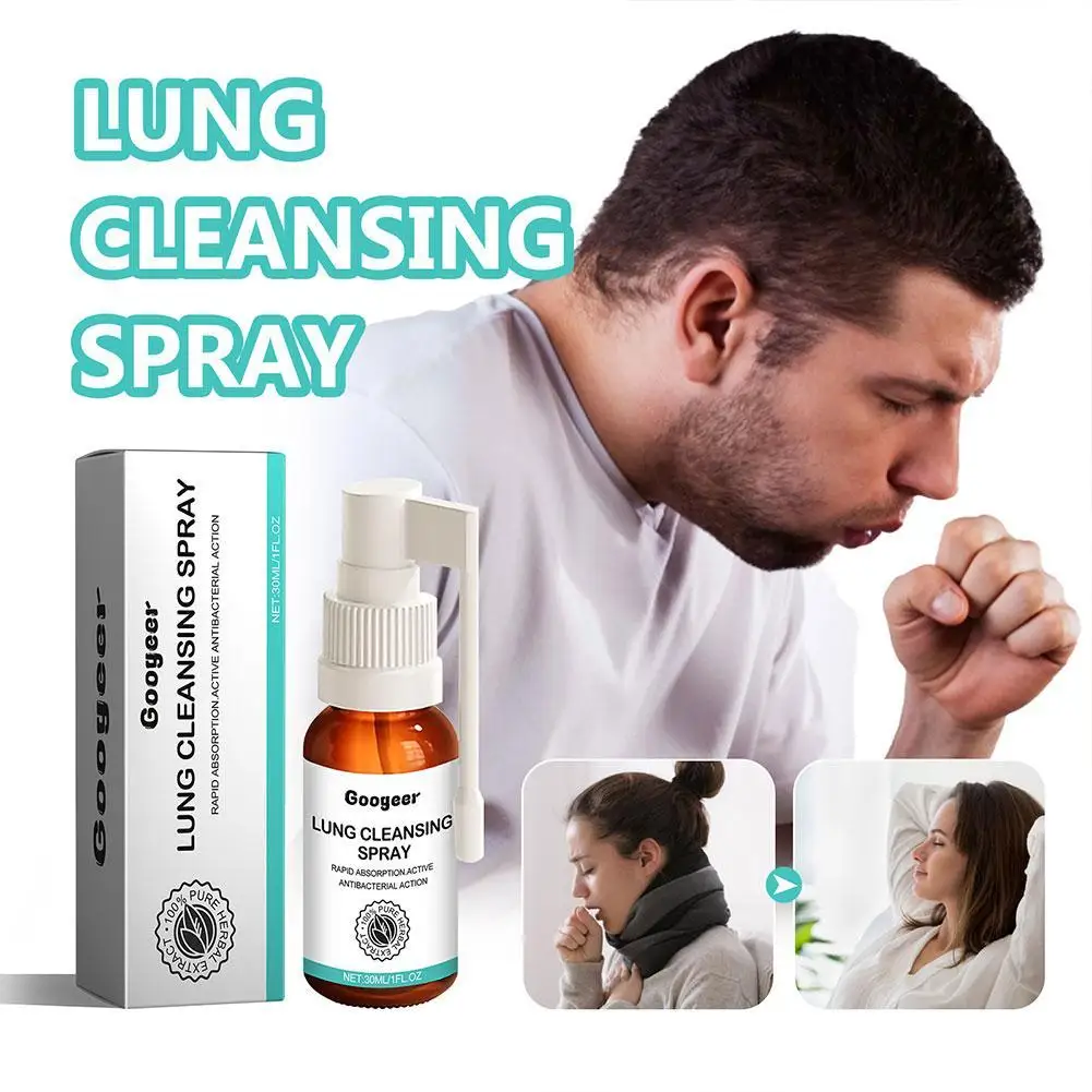 Herbal Lung Cleanse Spray, Poderoso Suporte Pulmonar, Inflamação Alivia Dore, Pare de Fumar Garganta, 30ml