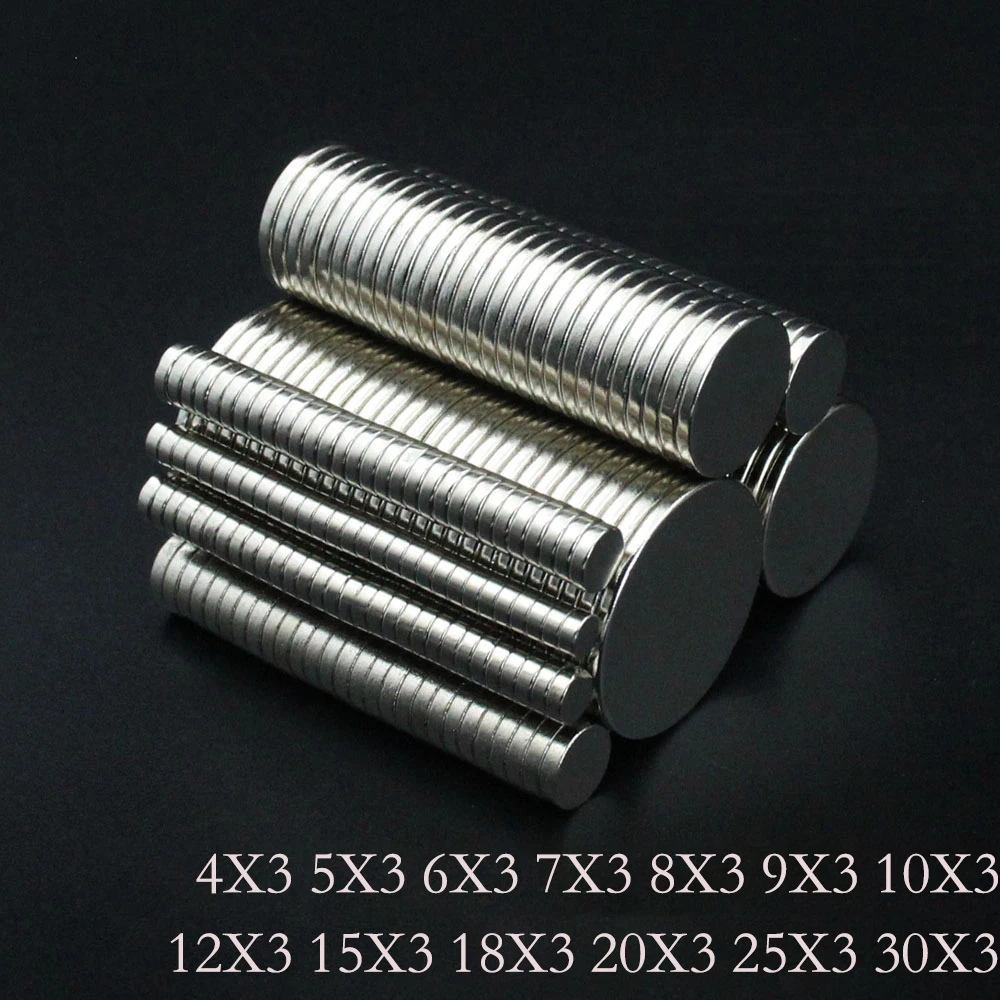 Super Strong Magnet 5x3/6x3/8x3/9x3/10x3/15x3/20x3/25x3/30x3mm N35 Round Magnetic NdFeB Neodymium magnet Powerful Disc imanes