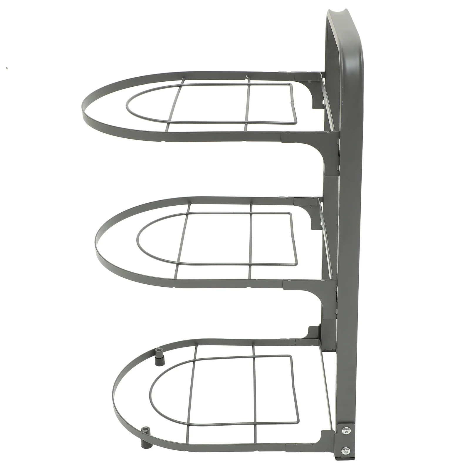 

Heavy Duty Kitchen Storage Rack Foldable Multi-Layer Carbon Steel Pot Organizer Pan Organizer for Kitchen Cabinet Organization