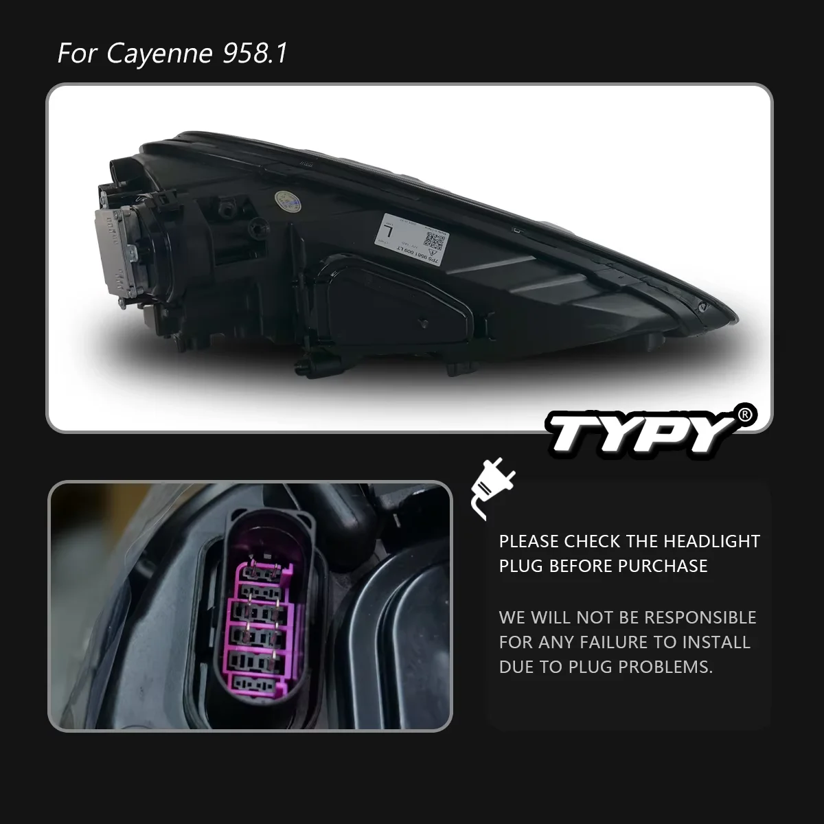TYPY Luce per auto per Porsche Cayenne Faro 958.1 2011-2014 Proiettore a matrice LED completo Plug Play