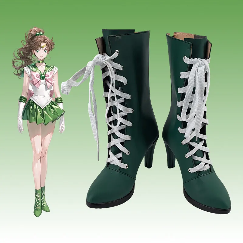 

Kino Makoto Sailor Jupiter Cosplay Shoes Boots Of Comics birthday gift Halloween Costume Accessory Prop