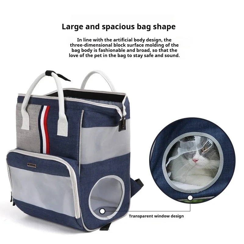 

DODOPET Pet Cat Backpack Transparent Bag Travel Oxford Breathable Mesh Bag Puppy Backpack Pet Bag Outdoor Cat Carriers