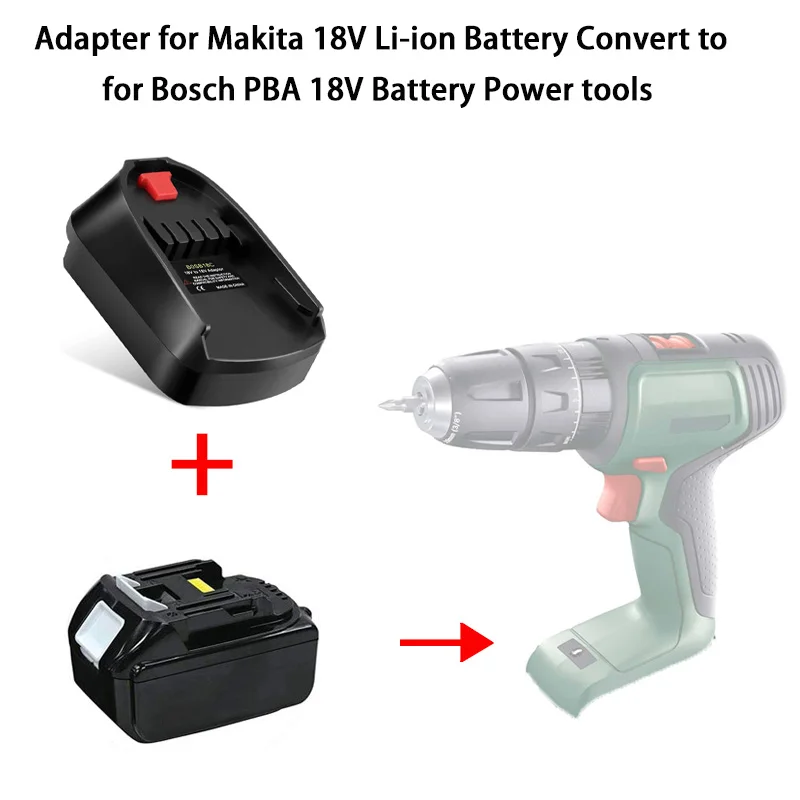 Adapter Converter for Makita 18V Li-ion Battery BL1840 BL1850 Convert To for Bosch PBA Series Lithium Battery Electrical Tools