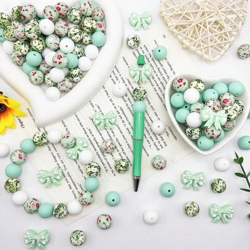 8/25PCS Spot Bow Thema 3D Kreatives DIY Perlenhandwerk, verwendet für Stift, Schlüsselanhänger, Schmuckzubehör, Künstlerbedarf – Detail 8