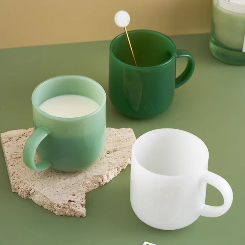 

Jade Color Glass Borosilicate Glass Mug Retro Wine Glass Goblet Cup tea cup tableware milk water cup