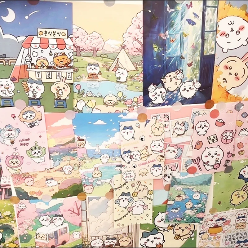 100 قطعة ملصقات تشيكاوا ملصقات جدار الكرتون Hachiware Usagi Momonga ورقة ملصق ملصقات غرفة نوم الاطفال جدار خلفية ديكور