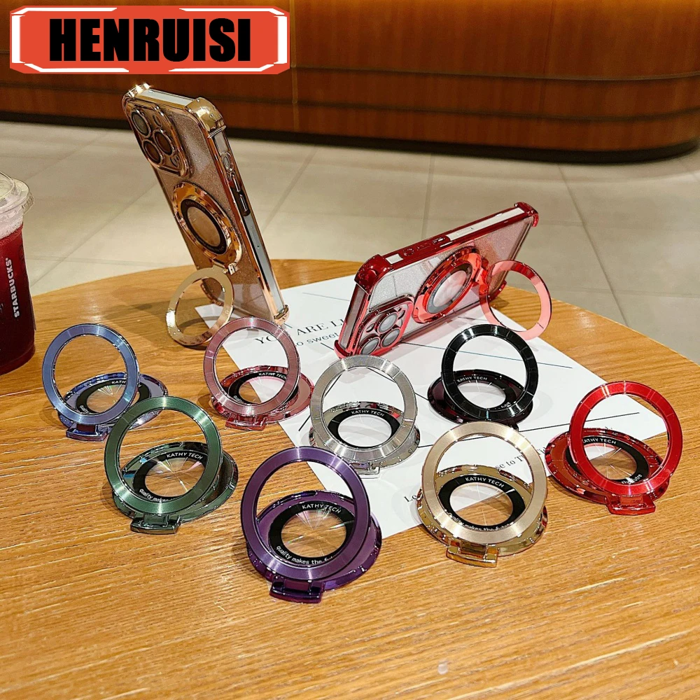 

Cell Phone Bracket with Magnetic Ring Holder For iPhone 14 15 16 Huawei Xiaomi Removable Magnet Grip Kickstand Shell Accessories