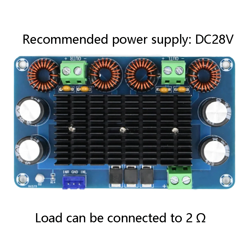 XH-A284 150W+150W Two-Chip High-Power Digital Amplifier Board Module Stage Audio Amplifier Board Power Supply DC12-28V