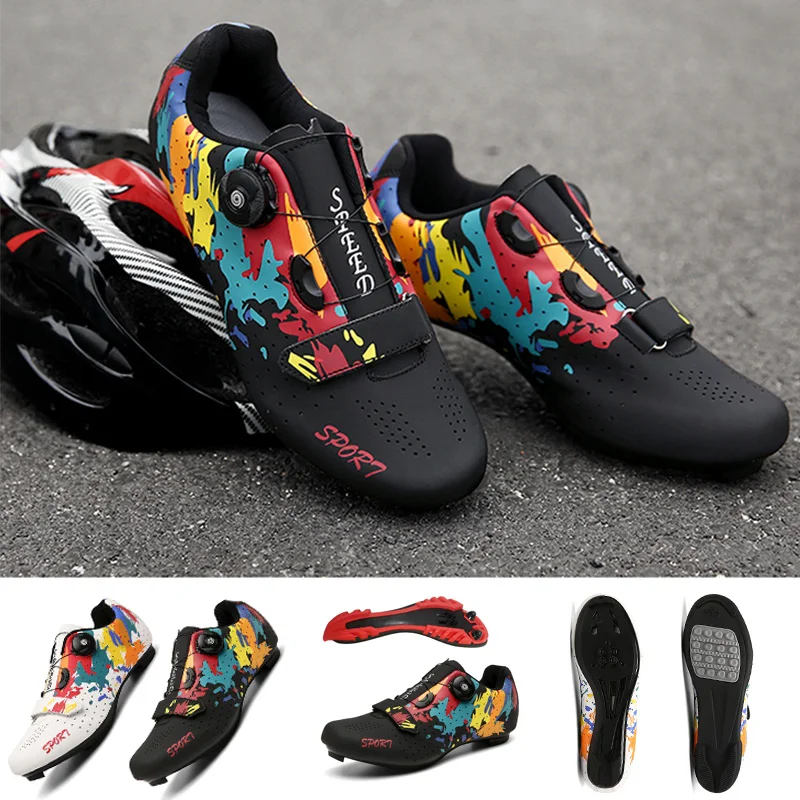 

Men's MTB Sneakers for Road Bike Carbon Sole Cycling Shoes Self-locking Outdoor Men's Spd Sports Breathable Ultra light Shoes