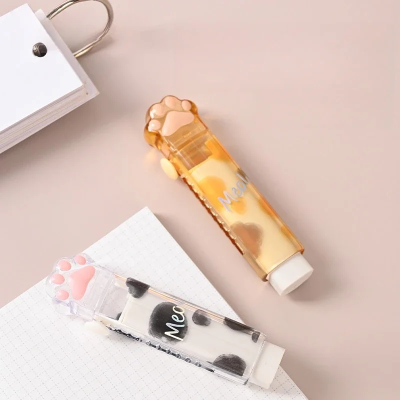 4 pcs/lot Kawaii Cat Paw Push-pull Design Portable Rubber Eraser for Pencil Cute Erasers School Office Supplies Gift Stationery