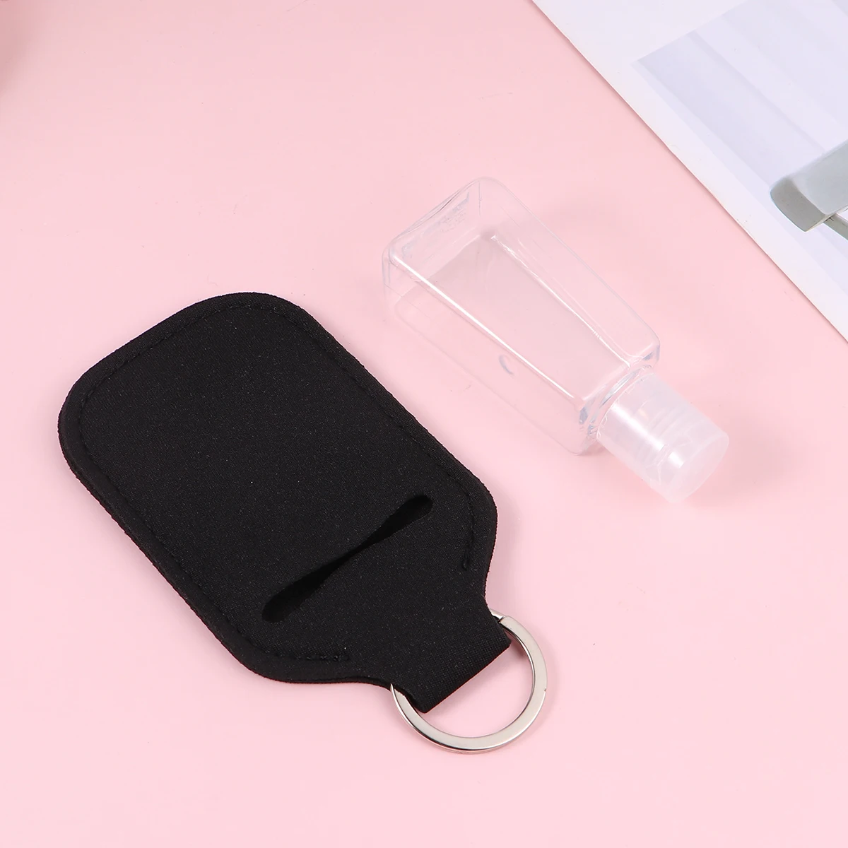 

4Set Empty Bottle with Keychain Holder 30Ml Refillable Portable Hand Liquid Carrier for Lotion Soap Perfume Protective