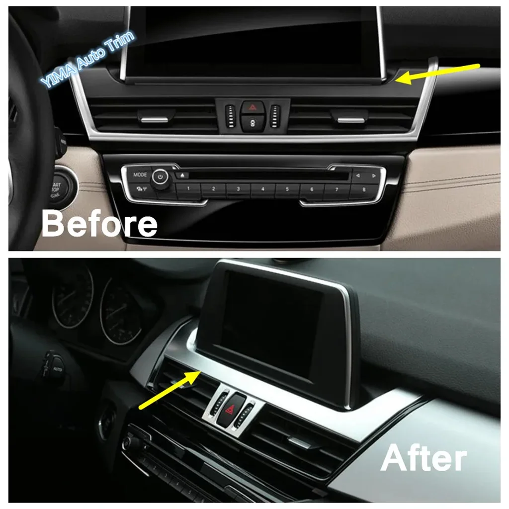 ABS Central Control Navigation GPS Strip Cover Trim Interior Accessories For BMW 2 Series Gran Active Tourer F45 F46 2015 - 2019