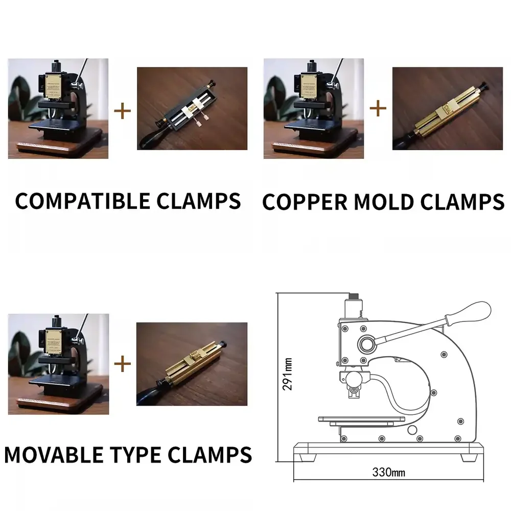 EC-17 Hand Stamping Machine for Leather Crafting 200W Hot Stamping Machine for Embossing Bronzing Printing DIY