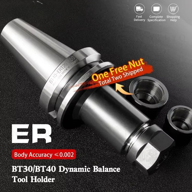 BT30 BT40 ER Collet Tool Holder 0.003 Dynamic Balance High Precision CNC Milling Machining Center for ER16 ER20 ER25 ER32