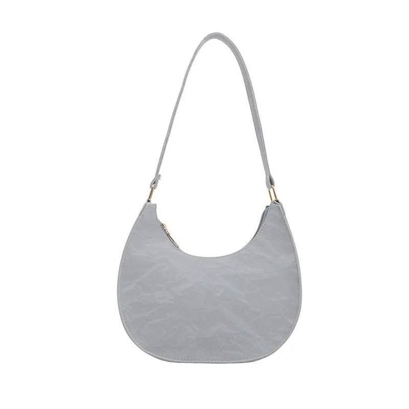 Bolso de hombro versátil, bolsa de media luna de alta gama, simple, color sólido, nuevo