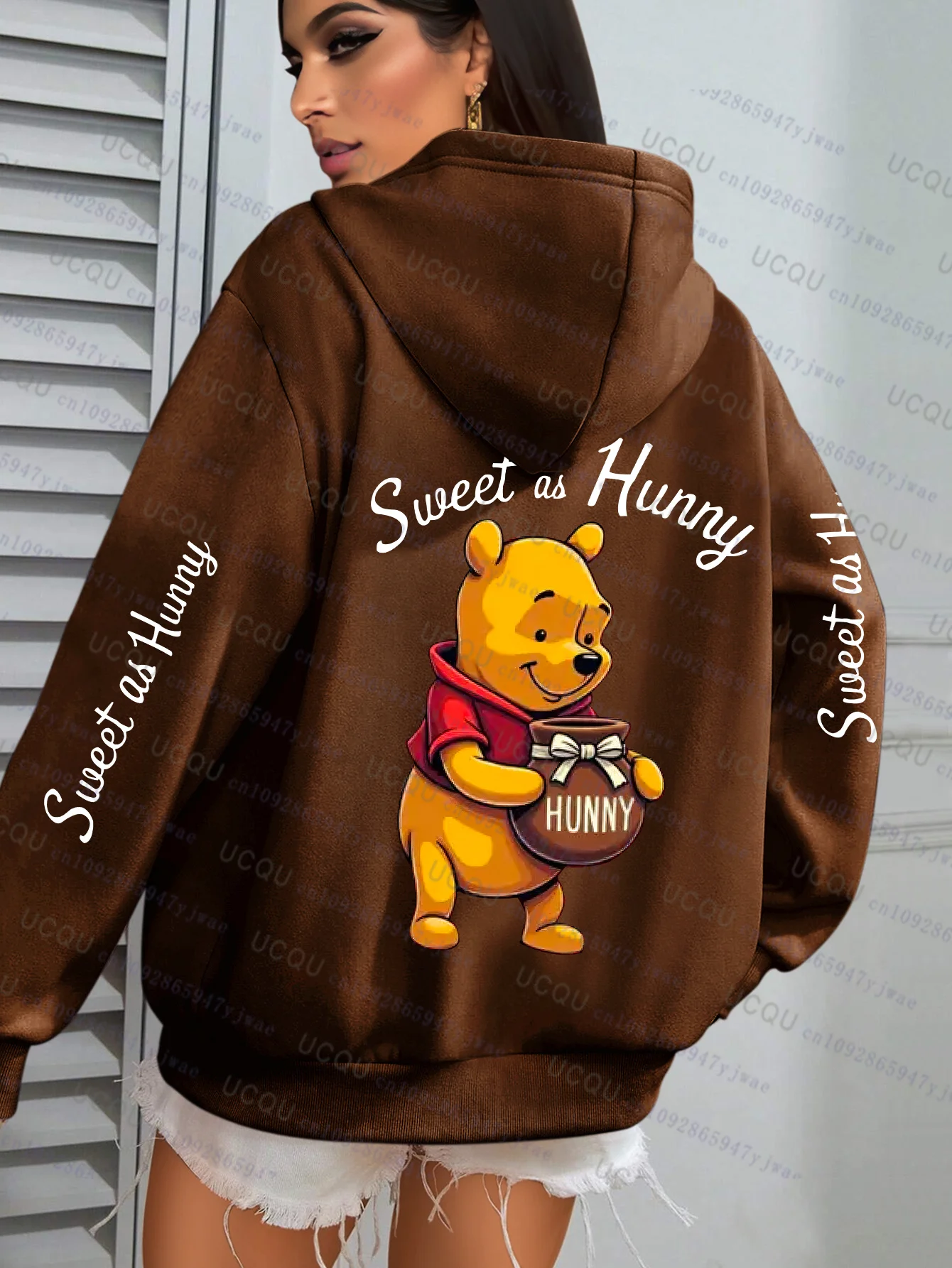 2025 موضة المرأة البلوز ديزني ويني ذا بوه الكرتون تصميم الخريف بلوفر شتوي عادية فضفاض القطن الرياضة هوديس #6