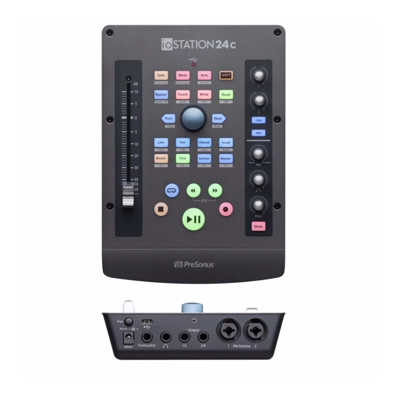 PreSonus ioStation 24c 24-bit/192 kHz USB-C™ Compatible Audio Interface and DAW Controller with XMAX Mic Preamps for Studio