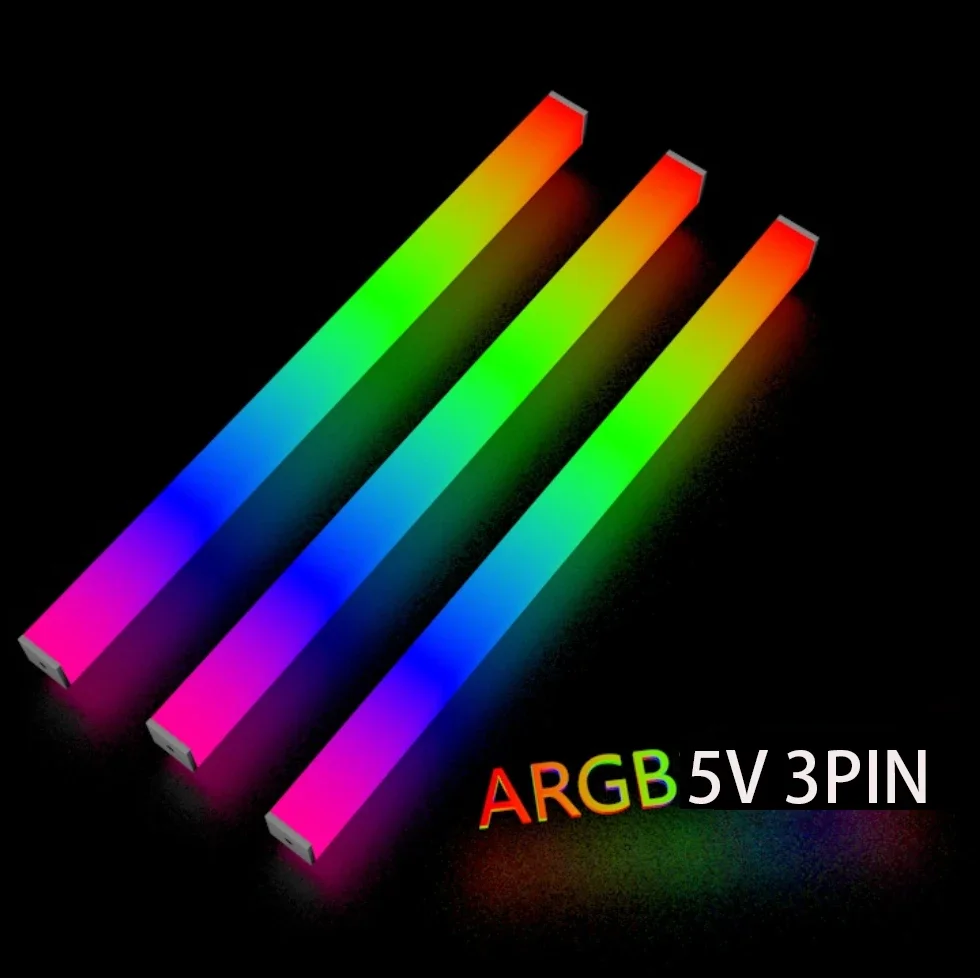 40CM RGB light strip length customizable, 5V3Pin/12V4PIN Motherboard AURA SYNC MOD Chassis Lamp PC Decoration