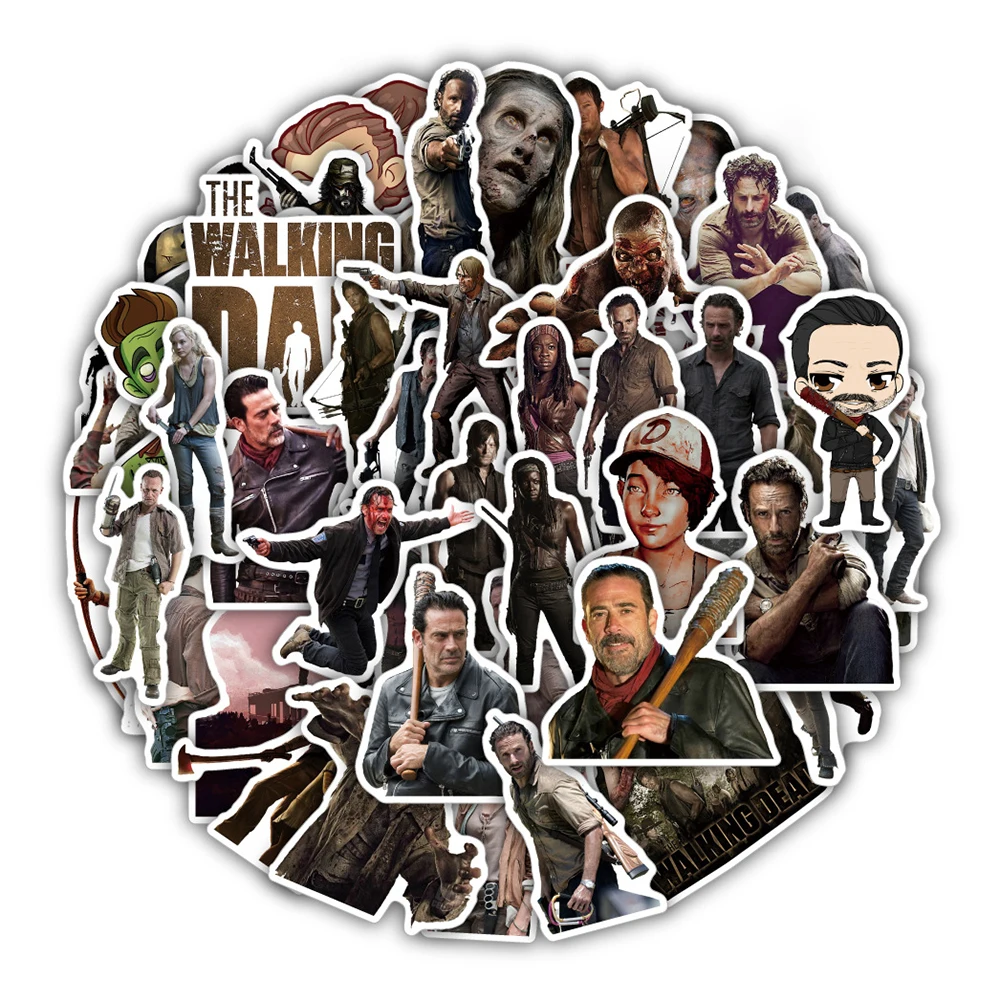 10/30/50PCS TV Show The Walking Dead Stickers Horror Movie Graffiti Sticker Toy Gift DIY Laptop Luggage Wall Fridge Decals