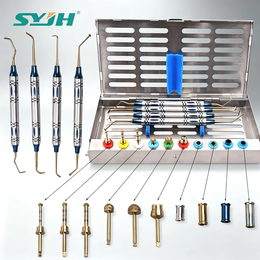 Dental Sinus Lifting Kit with Elevators Implant Drills and Stoppers – Professional Maxillary Surgical Tool Set for Implantology