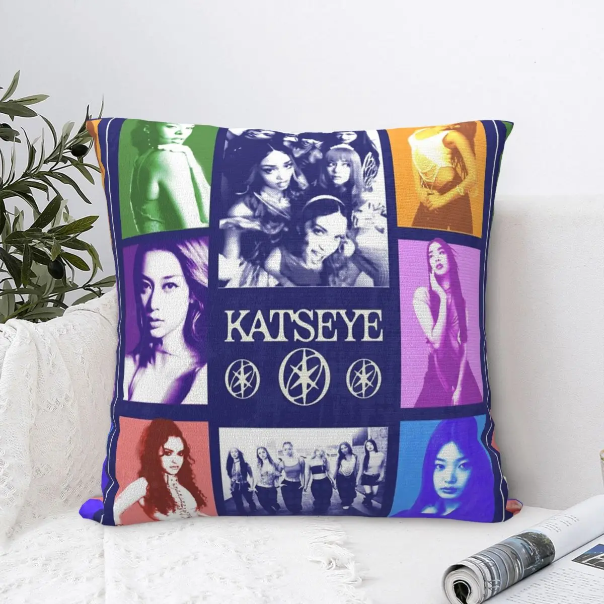 Katseye Poster Pillow Case Kpop Cushion Cover Vintage Polyester Decor Pillowcase for Home 18