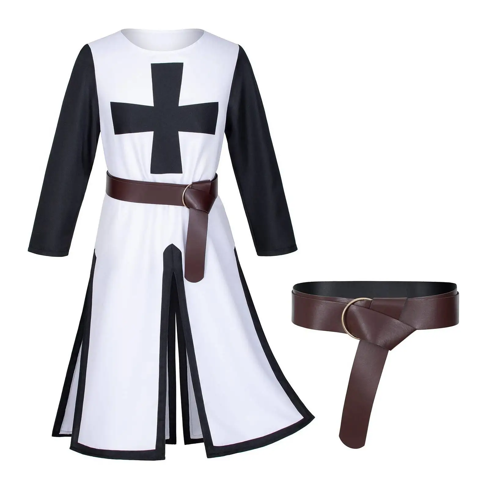 Robe de sanctuaire de chevalier de la Renaissance médiévale, découpée à la taille, Costume de guerrier de rôle d'halloween, vêtements de scène ethniques pour femmes